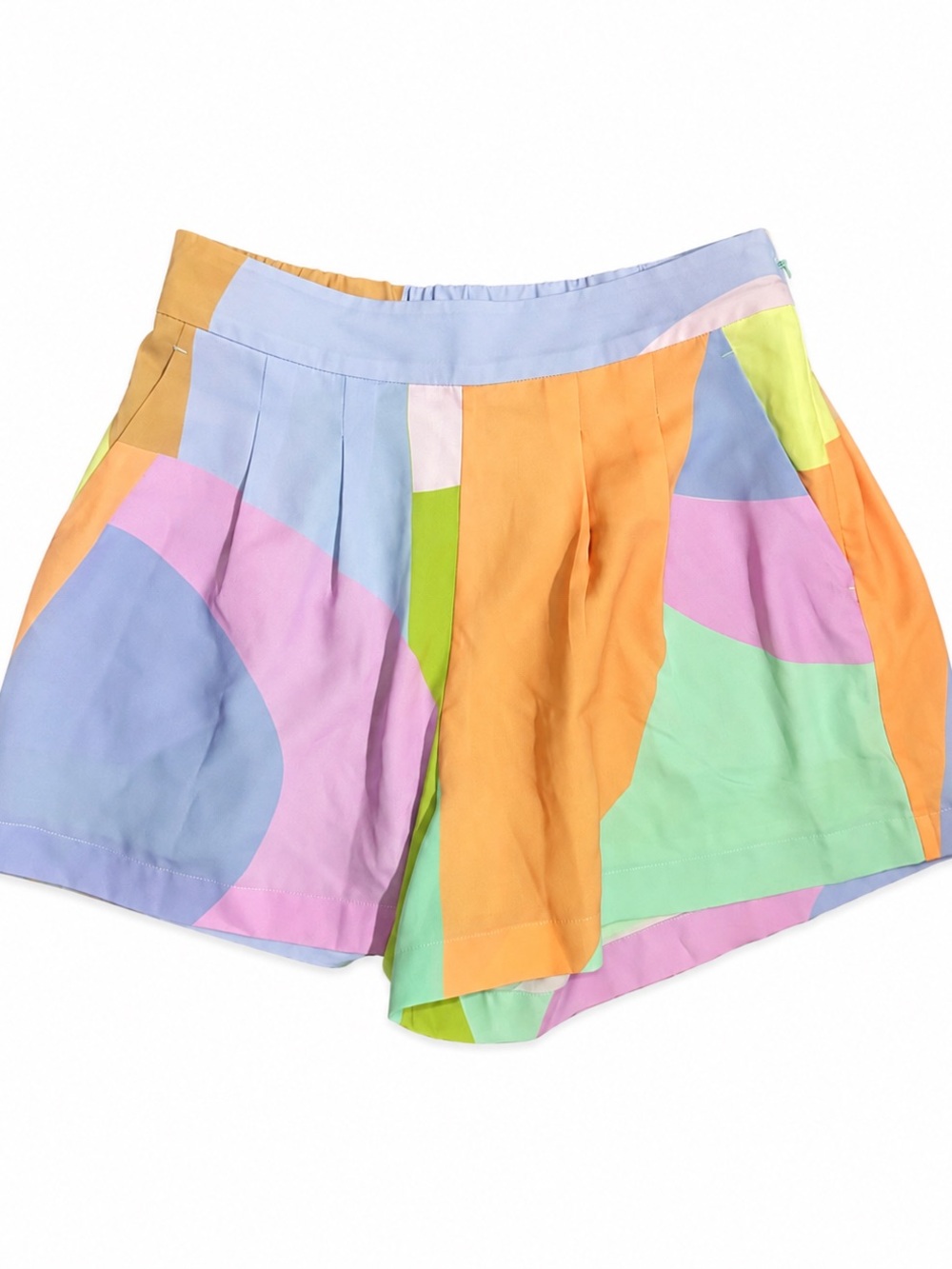 Colorblock Pastel Pleated Women’s Shorts